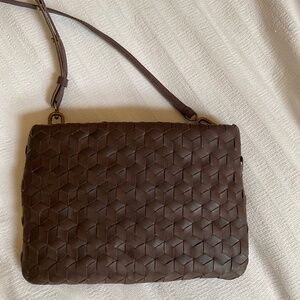 Madewell The Puff Woven Crossbody Bag Chocolate NWT
